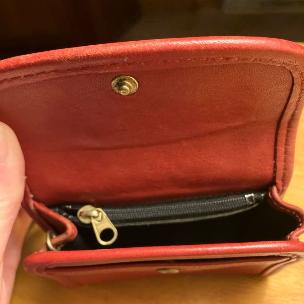 Vintage Coach Multi Function Red Leather Wallet 7219 Missing Key Ring - Picture 8 of 10